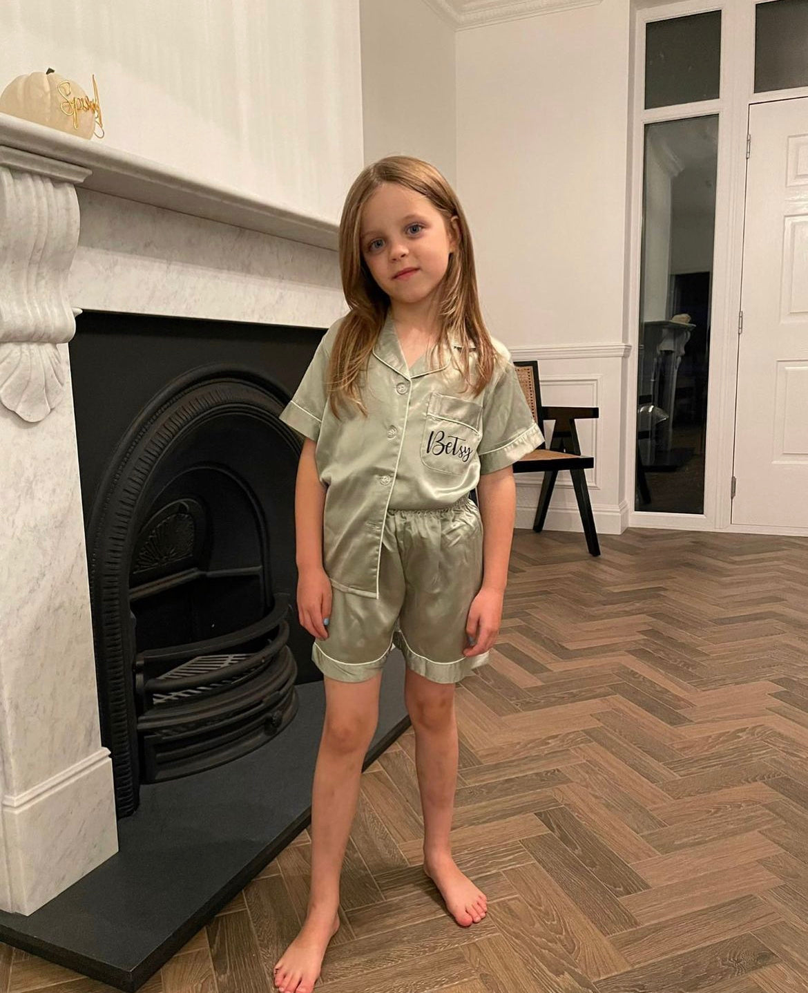 Perosnalised Girls Satin Pyjamas