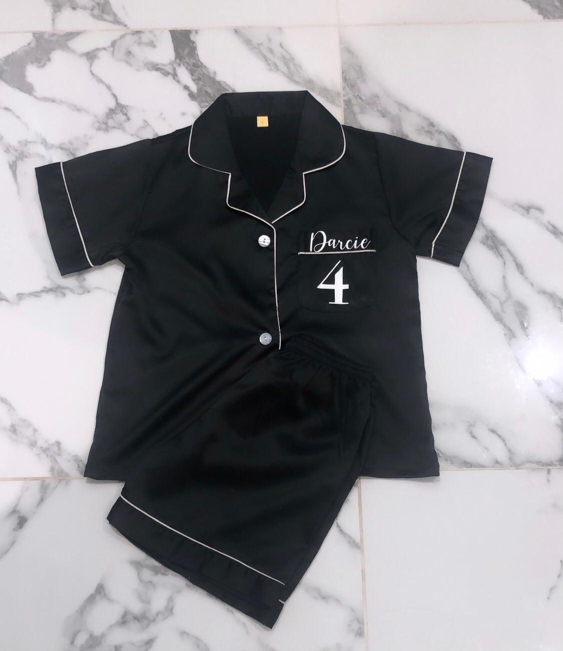 Perosnalised Girls Satin Pyjamas
