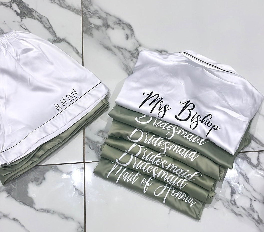 Women's Personalised Bridal bridesmaids pyjama sets