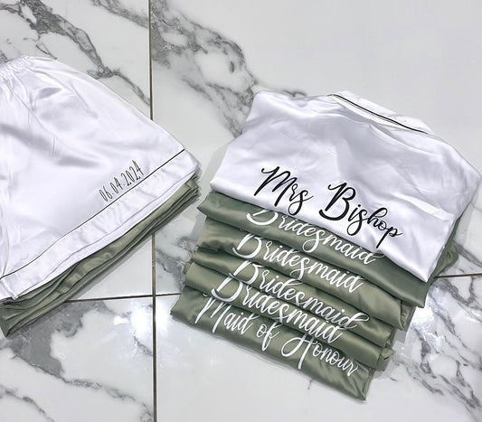 Women's Personalised Bridal bridesmaids pyjama sets