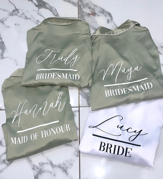 Women's Personalised Bridal bridesmaids pyjama sets